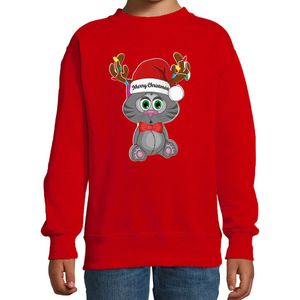 Bellatio - Kersttrui - Rood - Katoen/Polyester - Merry Christmas