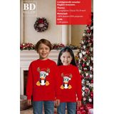 Bellatio Decorations - Kersttrui - Rood - Merry Christmas - Kerst Pinguin
