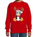 Bellatio Decorations - Kersttrui - Rood - Merry Christmas - Kerst Pinguin