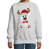 Bellatio Decorations - Kersttrui - Grijs - Merry Christmas - IJsbeer