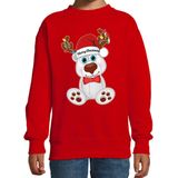 Bellatio Decorations - Kersttrui - Rood - IJsbeer - 80% Ijsbeertjes/20% Polyester