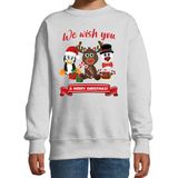 Bellatio Decorations - Kersttrui - Grijs - Katoen/Polyester - Feestelijke Print