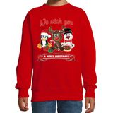 Bellatio Decorations - Kersttrui - Rood - We Wish You - Kerst diertjes