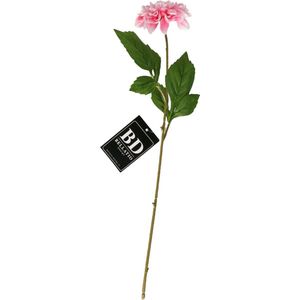 Bellatio Design Kunstbloem Dahlia - 50 cm - lichtroze - kunst zijdebloemen
