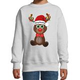 Bellatio Decorations - Kersttrui - Grijs - Merry Christmas - Kerst Rendier