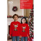 Bellatio - Merry Christmas - Kersttrui - Rood - 80% Rendieroen/20% Polyester