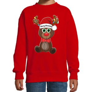 Bellatio - Merry Christmas - Kersttrui - Rood - 80% Rendieroen/20% Polyester