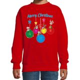 Bellatio - Kersttrui - Rood - Rendiertjes - Merry Christmas