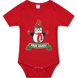 Rompertje - Rood - Katoen - Pinguin Opdruk