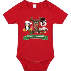 Bellatio Decorations - Rompertje - Rood - Diertjes - My First Christmas