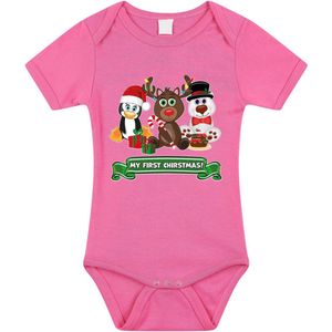 Bellatio Decorations - Rompertje - Roze - 100% Katoen - My First Christmas