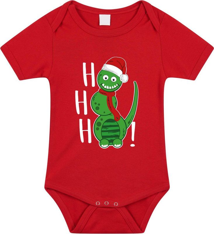 Bellatio Decorations - Rompertje - Rood - Sneeuwpop Dino - Hohoho - Kerst Cadeau