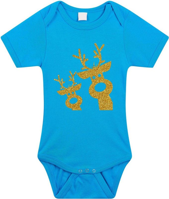 Bellatio - Rompertje - Blauw - Glitter Goud - Rendier