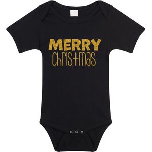 Bellatio - Rompertje - Zwart - Glitter Goud - Merry Christmas