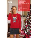 Bellatio Decorations - Foute Kersttrui - Rood - Merry Christmas - Dames