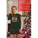 Bellatio Decorations - Foute Kersttrui - Groen - We Wish You - Dames