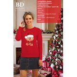 Bellatio - Foute Kersttrui - Rood - Taart - Kerst Poes