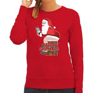 Bellatio - Merry Shitmas - Sweater - Rood - Materiaal: Katoen
