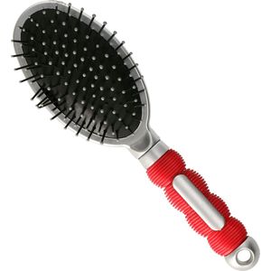 Hairmaster - Haarborstel - Zilver - Rood - Kunststof