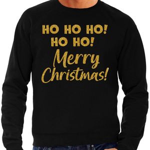 Bellatio - Foute Kersttrui - Zwart - Glitter Goud