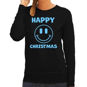 Bellatio Decorations - Sweater - Zwart - Katoen/Polyester - Happy Christmas
