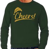 Bellatio Decorations - Foute Kersttrui - Groen - Glitter Goud - Heren