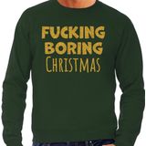 Foute Kersttrui heren - boring Christmas - groen - glitter goud