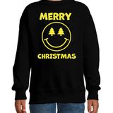 Bellatio Decorations - Kersttrui - Zwart - Katoenmix - Glittertekst Merry Christmas