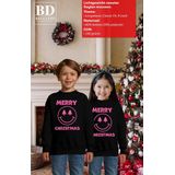 Bellatio - Merry Christmas - Sweater - Zwart - Katoenmix