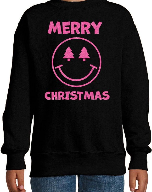 Bellatio - Merry Christmas - Sweater - Zwart - Katoenmix