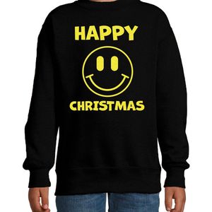 Kersttrui jongens/meisjes - Merrychristmas -zwart - glitter geel