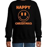 Bellatio - Happy Christmas - Sweater - Zwart - Glitter Oranje