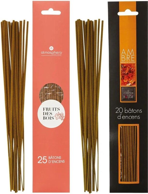 Atmosphera - Wierook Stokjes - Amber en Bosvruchten - Set van 40 - 25 cm