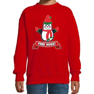 Bellatio Decorations - Free Hugs - Kersttrui - Rood - 80% Katoen/20% Polyester, 260 Grams