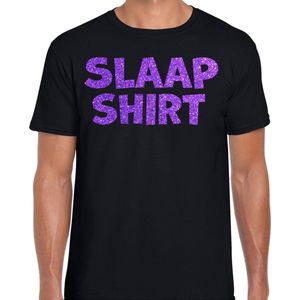 Bellatio Decorations - T-shirt - Zwart - 100% Katoen - Glitterende Opdruk