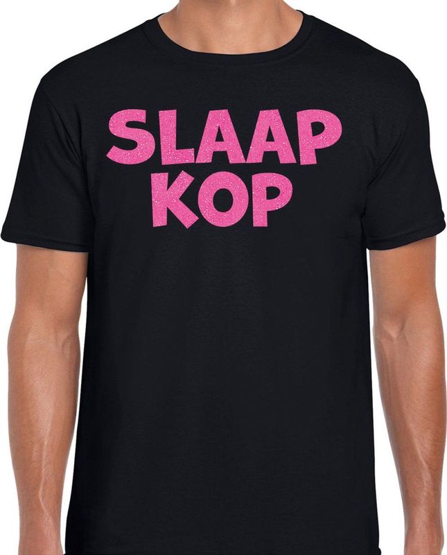 Bellatio Decorations - Slaap Kop - T-shirt - Zwart - 100% Katoen
