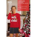 Bellatio Decorations - Kersttrui - Rood - Katoen/Polyester - Merry X-Mass Pinguïn
