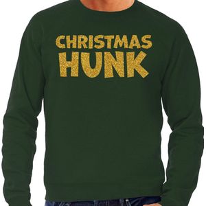 Foute Kersttrui voor heren - Christmas hunk - groen - glitter goud - Kerstfeest - kerst truien