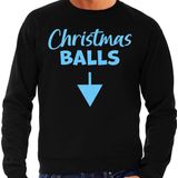 Bellatio - Foute Kersttrui - Zwart - Glitter Blauw