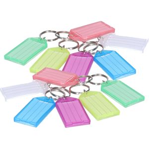 Concorde Sleutellabels/sleutelhangers - 12x - multi kleuren - kunststof - sorteren en labelen van sleutels