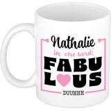 Bellatio Decorations Naam mok Nathalie - 300 ml - cadeau beker