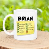 Bellatio Decorations Naam mok Brian - top gozer - 300ml - cadeau beker