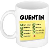 Bellatio Decorations Naam mok Quentin - top gozer - 300ml - cadeau beker