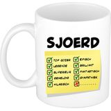 Bellatio Decorations Naam mok Sjoerd - top gozer - 300ml - cadeau beker