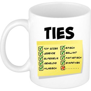 Bellatio Decorations Naam mok Ties - top gozer - 300ml - cadeau beker