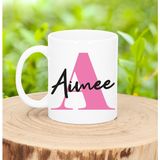 Bellatio Decorations Naam mok Aimee - roze - 300 ml - cadeau beker