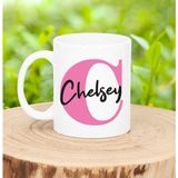 Bellatio Decorations Naam mok Chelsey - roze - 300 ml - cadeau beker
