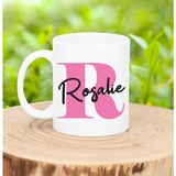 Bellatio Decorations Naam mok Rosalie - roze - 300 ml - cadeau beker