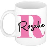 Bellatio Decorations Naam mok Rosalie - roze - 300 ml - cadeau beker