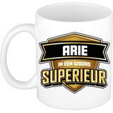Bellatio Decorations Naam mok Arie - superieur - 30cl - kado beker